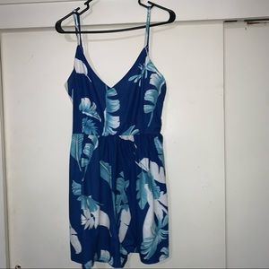 Blue tropical romper